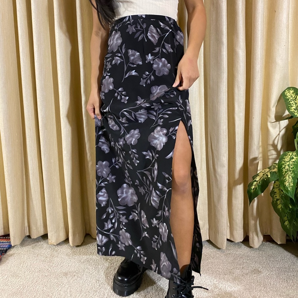 Vintage 80s/90s Norton McNaughton Floral Maxi Skirt
